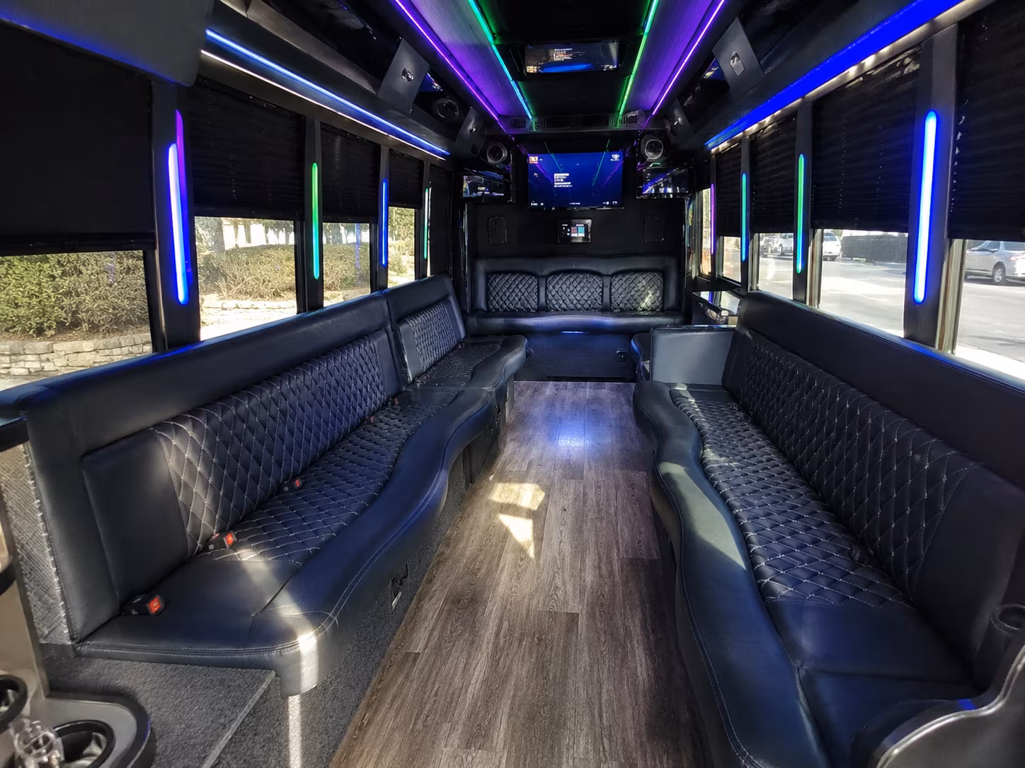 avondale 15 passenger party bus interior