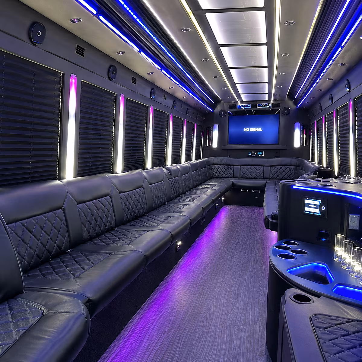 avondale 30 passenger party bus inside