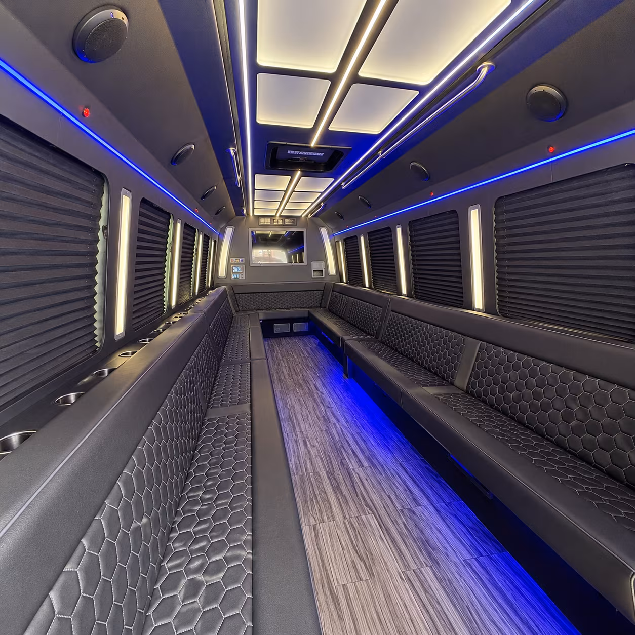 avondale 30 passenger party bus interior