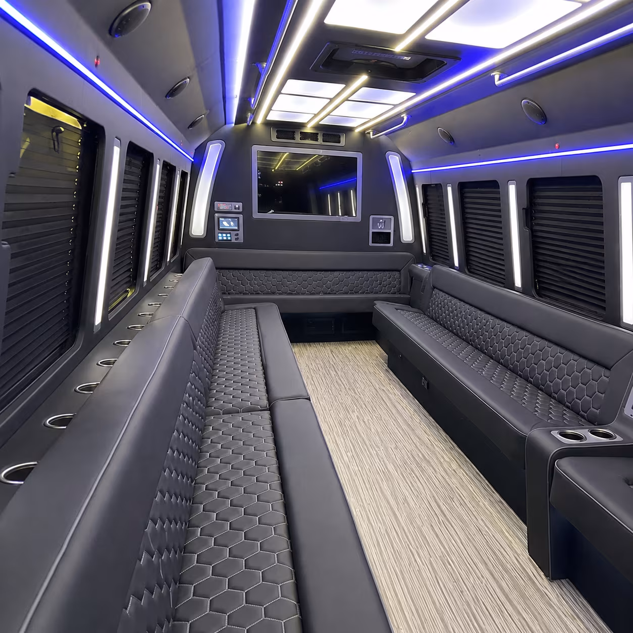 avondale 40 passenger party bus inside
